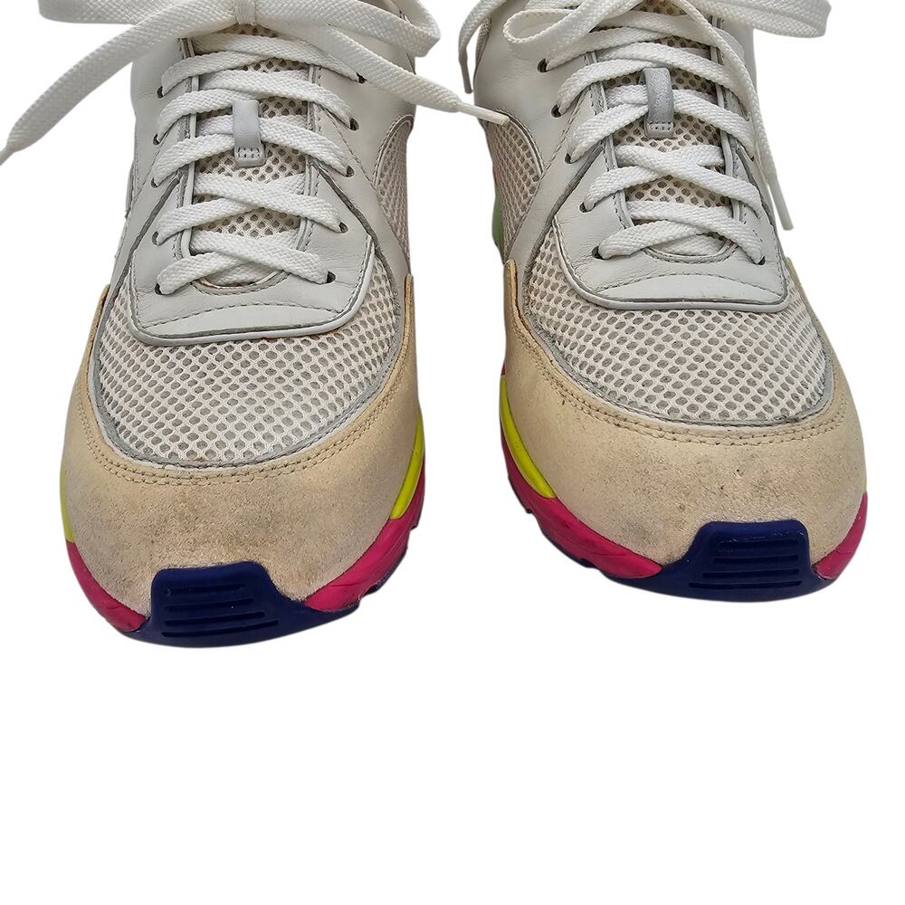 Chanel 16C CC Sneakers Cream Pink Green Suede Low Lace Up Size 38.5 US 7.5 8 - Picture 5 of 11